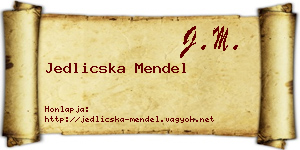 Jedlicska Mendel névjegykártya